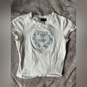 White Fox Boutique Embroidered Baby Tee